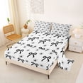 thumbnail image 2 of Erosebridal Black Cartoon Bowknot Queen Sheet Sets,Kawaii Bow Girls Bed Set For Teens 4 Pieces, 2 of 6