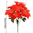 thumbnail image 2 of Flor de nochebuena artificial Flor de Navidad falsa para decoración floral de simulación de oficina en casa, 7 ramas Sweethay HA6994-02B, 2 of 6