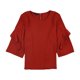 thumbnail image 1 of Alfani Blusa con volantes y cremallera trasera para mujer, rojo, XS, 1 of 1