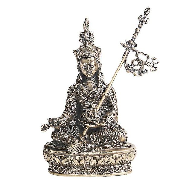 Tibetan Guru Padmasambhava Buddha Brass Buddha Statue Ornaments, Embedded Buddhist Bronze Statues, Antique Ornaments And Ancient Bronzes