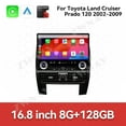 thumbnail image 3 of ZWNAV 16.8 Inch for Toyota Land Cruiser/Prado LC120 2016-2021 Screen Car Radio Player Android Host IPS Touch Screen Car GPS Navigation Multimedia Player, 3 of 11