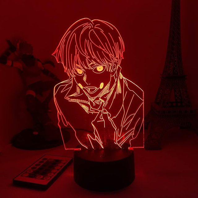 Clyartps-3d lámpara Toge Inumaki luz Jujutsu Kaisen Anime Led luz de noche para regalo de cumpleaños Jujutsu Kaisen lámpara de decoración de dormitorio para niños Feliz Sencillez