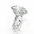 thumbnail image 2 of Alor Jewel 14K White Gold Plated Moissanite Ring for Women's - Marquise Cut Excellent 2.2 Ct Moissanite Ring - Solitaire with Accent Moissanite Ring for Her - Engagement Wedding Moissanite Ring, 2 of 4