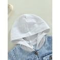 thumbnail image 5 of Bagilaanoe Toddler Baby Boy Denim Shirts Casual Hooded Sweatshirt Short Sleeve Pullover 6M 12M 18M 24M 3T 4T 5T Kids Summer Loose Tee Tops, 5 of 8