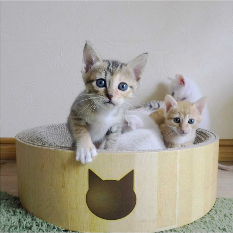 Necoichi Cozy Cat Scratcher Bowl, Beige - Walmart.com