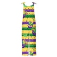 thumbnail image 4 of Jinhomg Mardi Gras Jumpsuits for Women 2025 Fancy Print Carnival Party Rompers Celebration Parade Bib Overalls Sleeveless Wide Leg Long Playsuit with Pockets Multicolor S, 4 of 5
