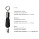 thumbnail image 2 of Anillos Conector de pesca Cojinete de bolas Ganchos de enlace rápido giratorios (M) Negro 30 piezas, 2 of 6