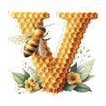 thumbnail image 1 of Colgante acrílico de abeja con 26 letras, colgante decorativo de abeja con letras acrílicas para el hogar, 1 of 2