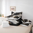 thumbnail image 5 of Feelyou Luxury Abstract Ombre Bedding Comforter Set 7pcs, Black White Stripes King Bedding Sets, Chic Marbling Stripes Reversible Bed Sheets, Breathable Home Decor, 5 of 7