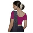 thumbnail image 2 of Crazy Bachat Women's Designer Pink Net Cap Sleeve Stretch Blouse for Saree Crop Top., 2 of 2