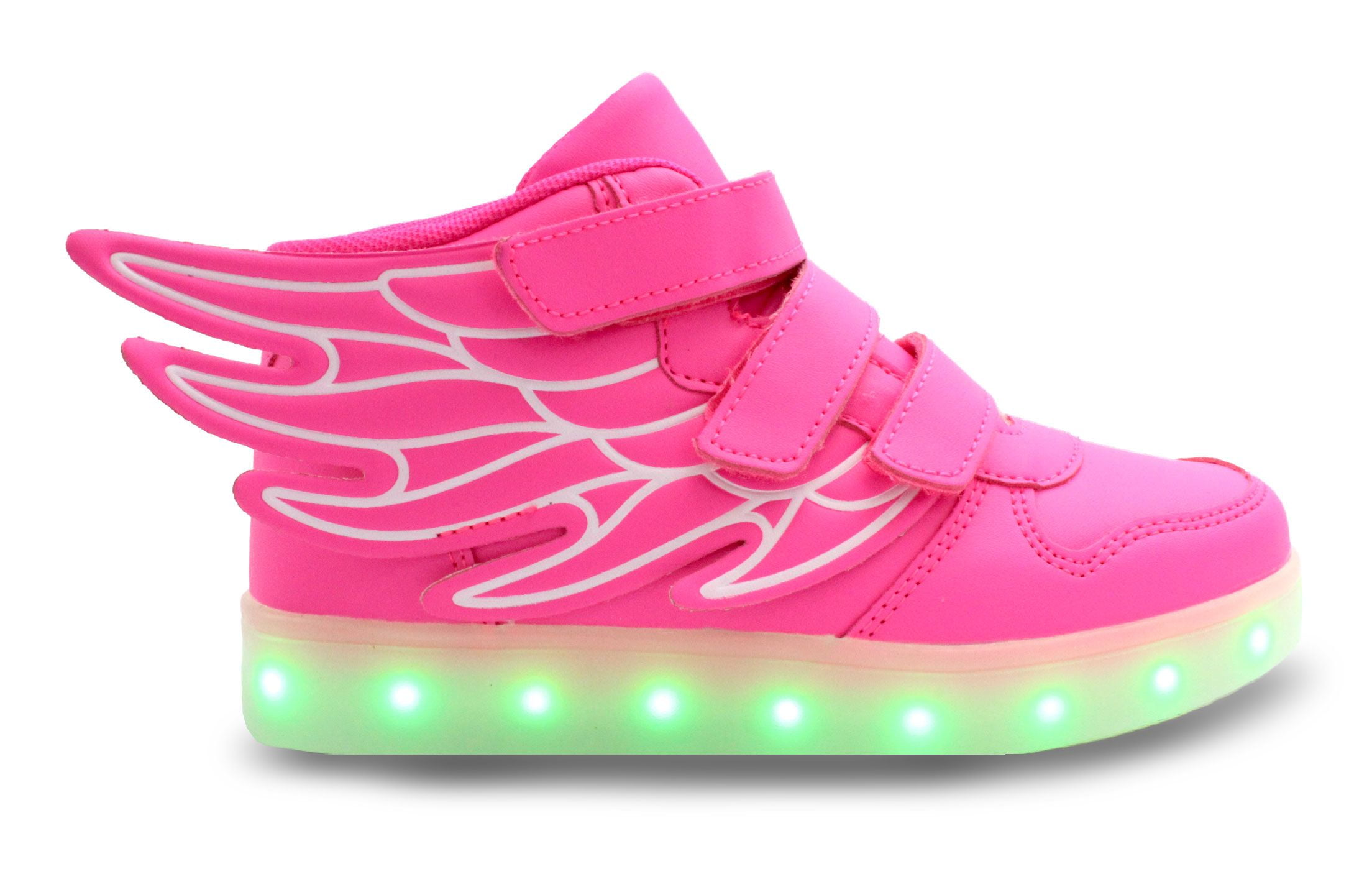 Abstractie dreigen vloeistof Family Smiles LED Light Up Wings Sneakers Kids High Top Boys Girls Unisex  Shoes Pink Big Kid US 4 / EU 35 - Walmart.com