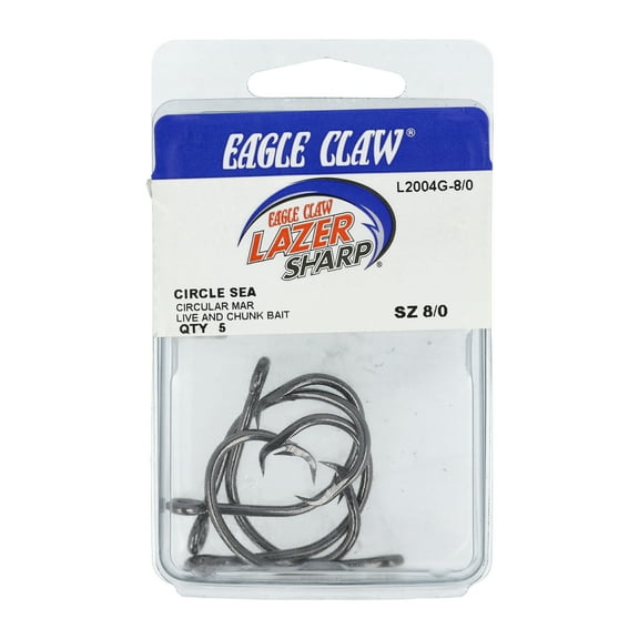 Lazer Sharp L2004GH-8/0 Circle Hook Black Nickle, Size 8/0