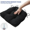 thumbnail image 5 of Chair Cushions for Dining Chairs Set of 4, Kitchen Chair Cushions, Chair Pads with Ties and Non Slip Backing, Tufted Memory Foam Seat Cushion 4 Pack, 18" x 18" x 4", Black, Halloween, 5 of 14