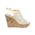thumbnail image 3 of BLISSFUL STEP Women's Shoes Open Toe Platform Heel Laces Wedge Sandals Yellow Flower 6, 3 of 7