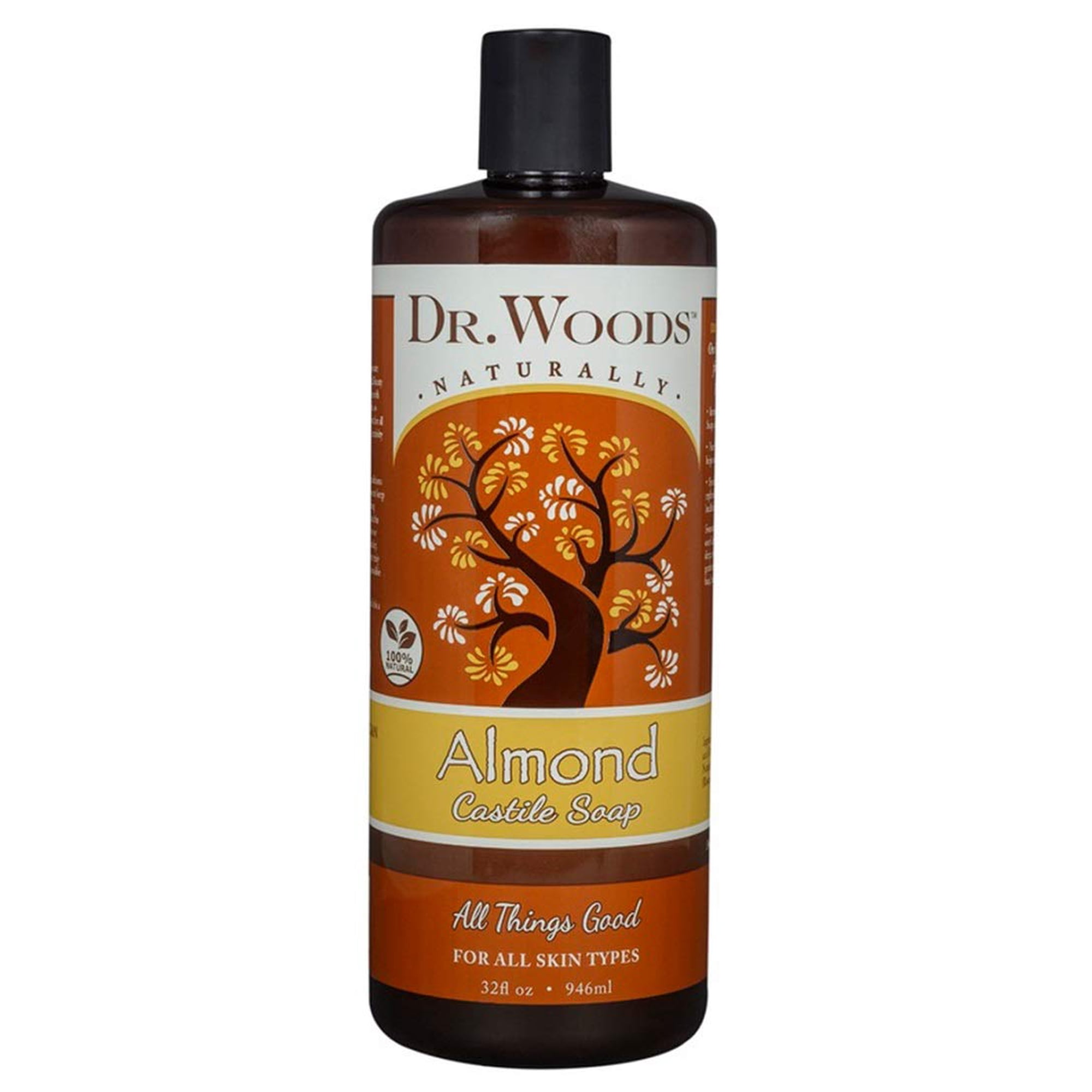 Dr. Woods Pure Almond Liquid Castile Soap with Organic Shea Butter, 32 Ounce