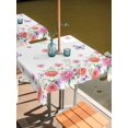 thumbnail image 2 of Outdoor Tablecloth with Umbrella Hole for Patio/Picnic/Party/Camping, Pink Orange Roses Waterproof Table Cloth Square Cover Washable, Farmhouse Spring Summer Flowers Butterfly (54"x 54"), 2 of 9