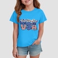 thumbnail image 2 of TOWED22 Patriotic Girls T-Shirts 4th of July American Flag Shirts Tee Tops for Kids Summer Holiday Celebration(Blue,11-12 Y), 2 of 4