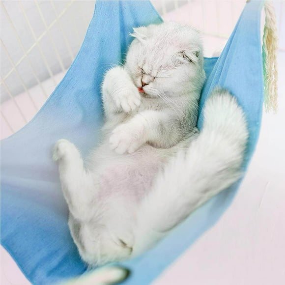 Breathable Cat Hammock Cotton Cage Cat Hammock Linen Hanging Cat Bed Cool Hanging Hammock Solid Cat Perch for Pets Cats