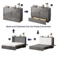 thumbnail image 6 of ZAFLY Solid Wood Queen Size Murphy Chest Bed, Convertible Wall Bed into Cabinet with Drawer and Usb Charging Station for Apartment/Bed Room, Gray, 6 of 8