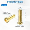 thumbnail image 3 of Uxcell 12-Pack Tornillos de Máquina de Cabeza Plana M8x30mm de Latón, Tornillos de Cabeza Cruzada Totalmente Rosca para Muebles de Latón, 3 of 7