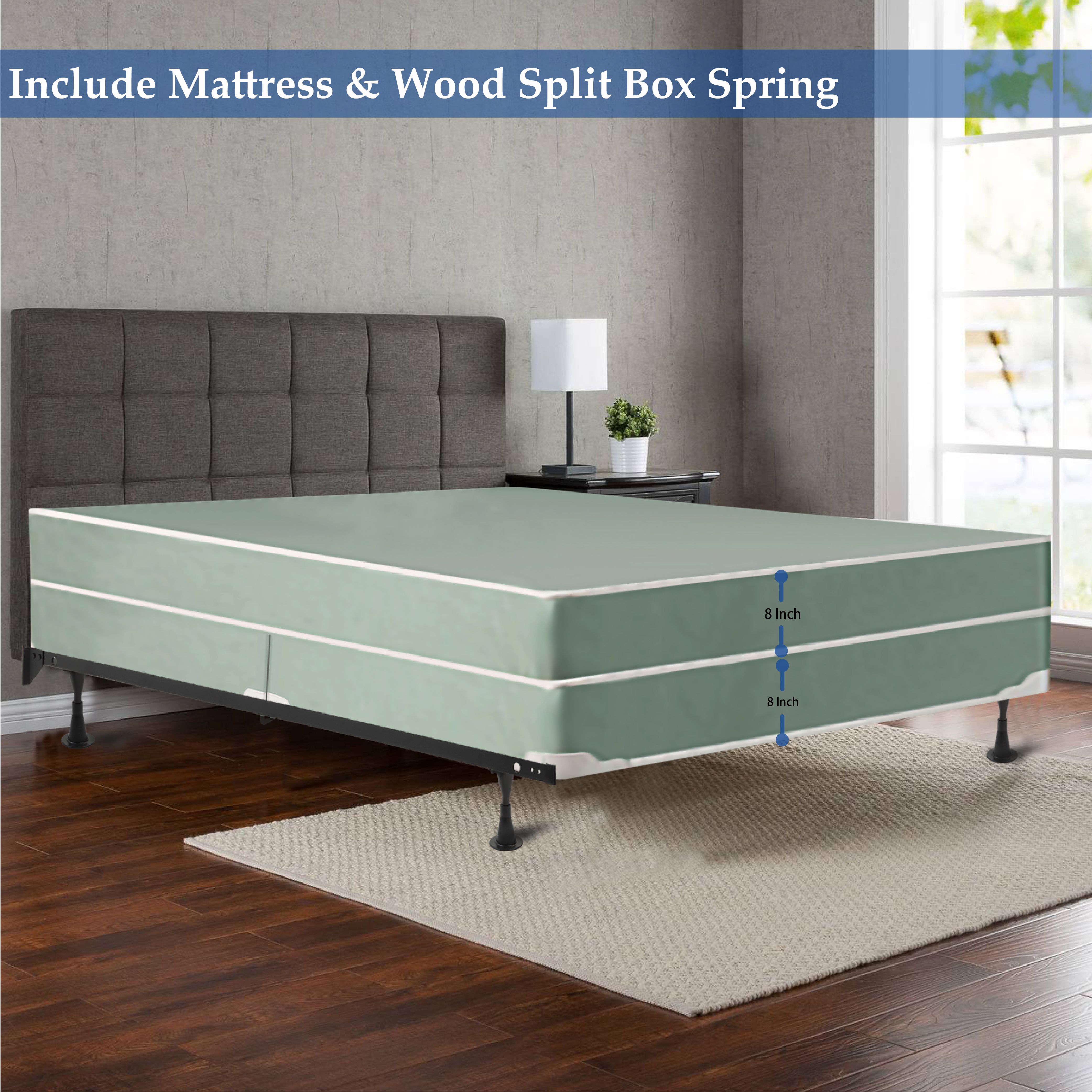 WAYTON, 8inch Tight Top Innerspring Firm Vinyl Waterproof Doublesided