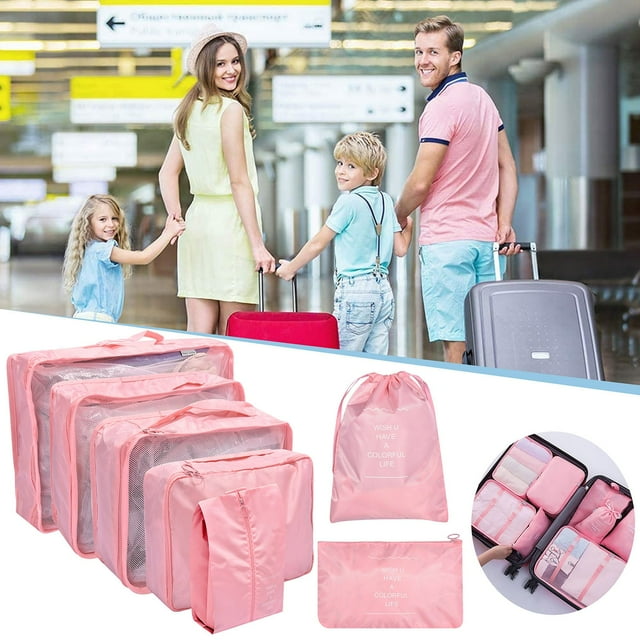 Packing Cubes For Travel 7Pcs Travel Cubes Set Foldable Suitcase Organizer Lightweight Luggage Storage Bag
