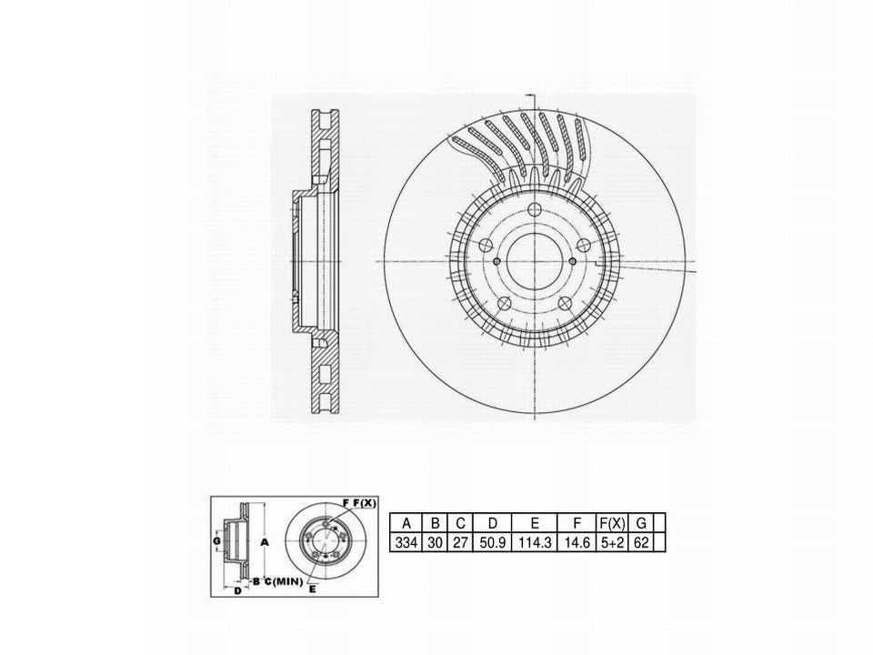 Winstop Brake Rotor, Front left WS247982, Lexus GS350 2008-2007