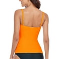 thumbnail image 4 of RELLECIGA Women's Ruched Bandeau Tankini Top Swimsuits, 4 of 10