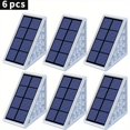 thumbnail image 1 of 2/6pcs Solar Step Lights, Warm White Triangle Solar Deck Lights, IP67 Waterproof Auto On Off Decoration Lights, For Stair Patio Yard, Driveway, Porch, Front Door, Sidewalk, 1 of 4