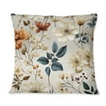 thumbnail image 3 of Designart "Orange White Autumn Cottage Blooms" Floral Printed Throw Pillow, 3 of 5