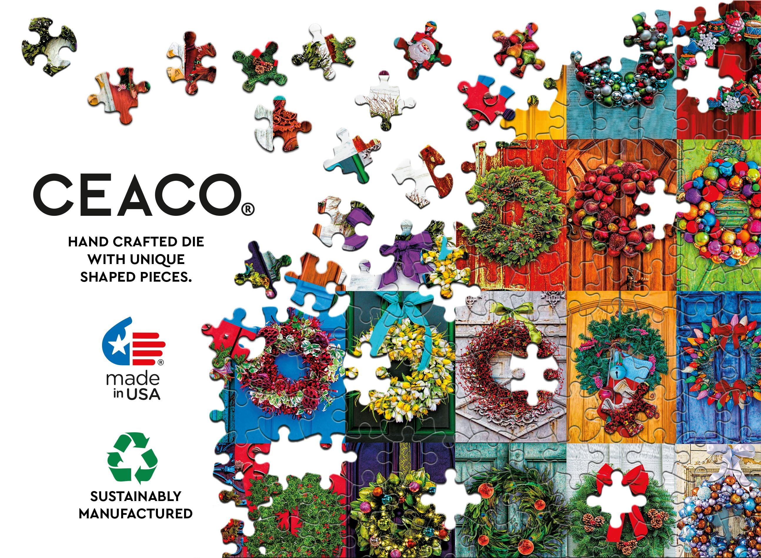 Ceaco 2000-Piece Holiday Wreaths Interlocking Jigsaw Puzzle