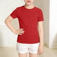 thumbnail image 6 of Wxirdiow Girls Tee Shirts Toddler Girl Shirts Baby Tshirts Crew Neck Short Sleeve Cotton Soft Tee Summer Tops Girl Clothes Red Size,13-14 Years, 6 of 6