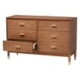 thumbnail image 3 of Baxton Studio Mandolin Mid-Century Dresser, 6-Drawer, Walnut Brown, 3 of 10