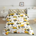 thumbnail image 2 of Manfei Tractor Excavator 3 Pieces Queen Comforter Set,Transportation Theme Bedding Sets,Yellow White Bedding Comforter Set,Lightweight Cartoon Bedroom Decoration,Reversible, 2 of 8
