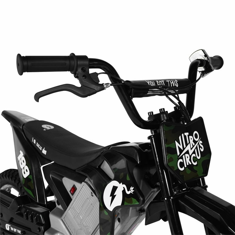 Nitro Circus 24 Volt Electric Motorcycle Dirt Bike Powered Ride on by Hyper Toy Company Camo Walmart
