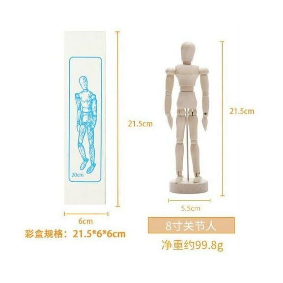 Voiceine Wood Mannequin Drawing Figure Model Movable Action Figure Posable Wood Figure Statue Artist Mannequin Wood Dummy For Painting