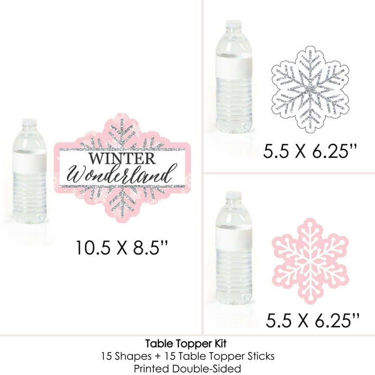 Big Dot of Happiness Pink Winter Wonderland - Table Decor - Holiday  Snowflake Birthday Party and Baby Shower Fold and Flare Centerpieces - 10  Count