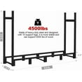 thumbnail image 5 of 8ft Firewood Rack Outdoor Adjustable Heavy Duty Wood Rack Fire Wood Holder for Indoor Storage Fireplace Metal Lumber Organizer Stand Stacker, Black, 5 of 6