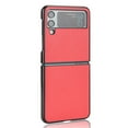 thumbnail image 3 of Case for Samsung Galaxy Z Flip 4 5G (2022), Classic PU Leather Back Cover Drop Protective Shell Slim Fit Shockproof Phone Case Cover for Samsung Galaxy Z Flip 4 - Red, 3 of 7