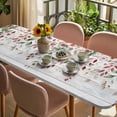 thumbnail image 3 of Pink Valentine's Day Table Cloths for 8 Foot Rectangle Tables, Roses Spring Floral Wooden Farmhouse Patio Waterproof Elastic Fitted Tablecloths, Washable Rectangular Table Cover for Camping, 3 of 8