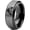 Black Grey Bevel Tungsten, variant on Tungsten Cool Girl Nerd Glasses Geek Hair Game Band Ring 8mm Men Women Comfort Fit Black Dome Polished
