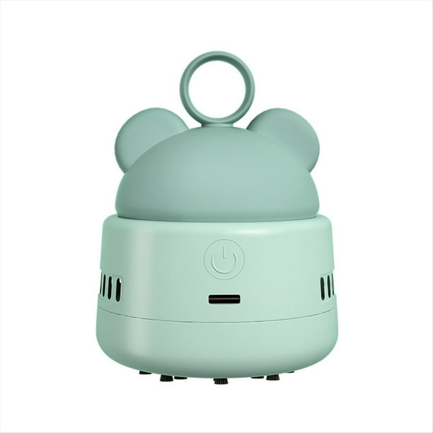 Aspiradora de Escritorio, Miniaspiradora con Anillo BearHead para Limpiar Migas de Polvo, Verde Lago
