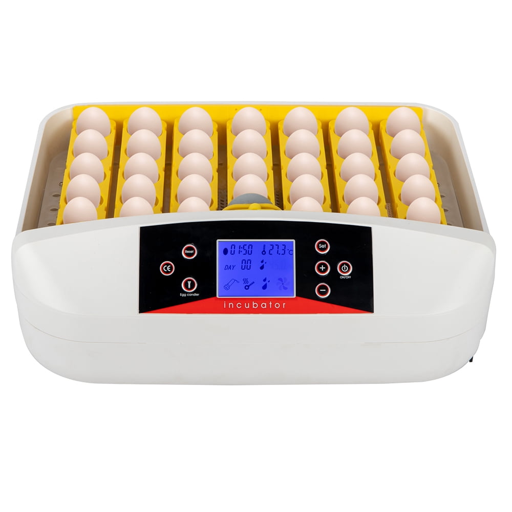 Kepooman 42 Egg Clear Fully Automatic Egg Incubator, Chicken Poultry Hatcher with Egg Candler, White