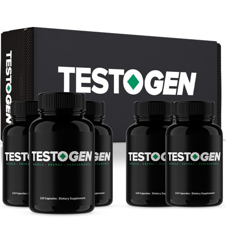 Testogen Testosterone Booster - 5 Month Supply for Muscle Building  Energy Boost  Faster Weight Loss