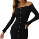 thumbnail image 4 of Vestido de punto vintage de invierno para mujer Fuera del hombro Elegante Backless Jumper Mini MABOTO Vestido sexy sólido de las mujeres, 4 of 7
