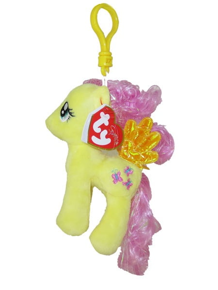 My Little Pony TY Beanie Baby Plastic Key Clip - 5 inch FLUTTERSHY - New 