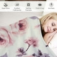 thumbnail image 3 of ARISTURING Decorative Throw Blankets: Soft Plush Lively Rose Floral Accent for Couch or Bed, Colored: Blush Pink Purple Navy Blue Grey White, 3 of 6