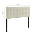 thumbnail image 2 of Ergode Emily Button Tufted Linen Fabric Upholstered Full Headboard - Ivory, 2 of 3