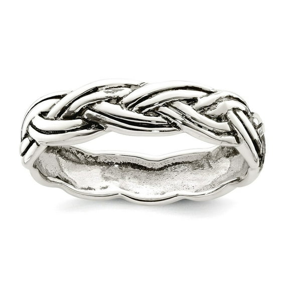 925 Sterling Silver Oxidized Irish Claddagh Celtic Trinity Knot Band Ring Size 7 Ring for Women and Men