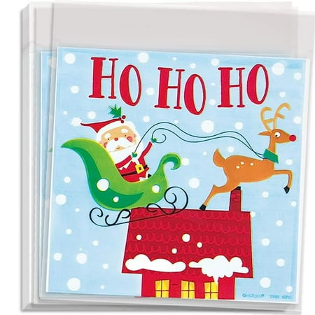 Zip-Top Colorful Santa Christmas Treat Bags, Party Favors, 20 Ct